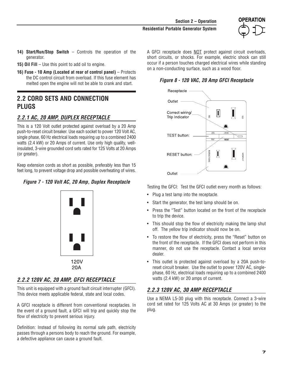 2 cord sets and connection plugs | Generac 004583-0 User Manual | Page 9 / 48