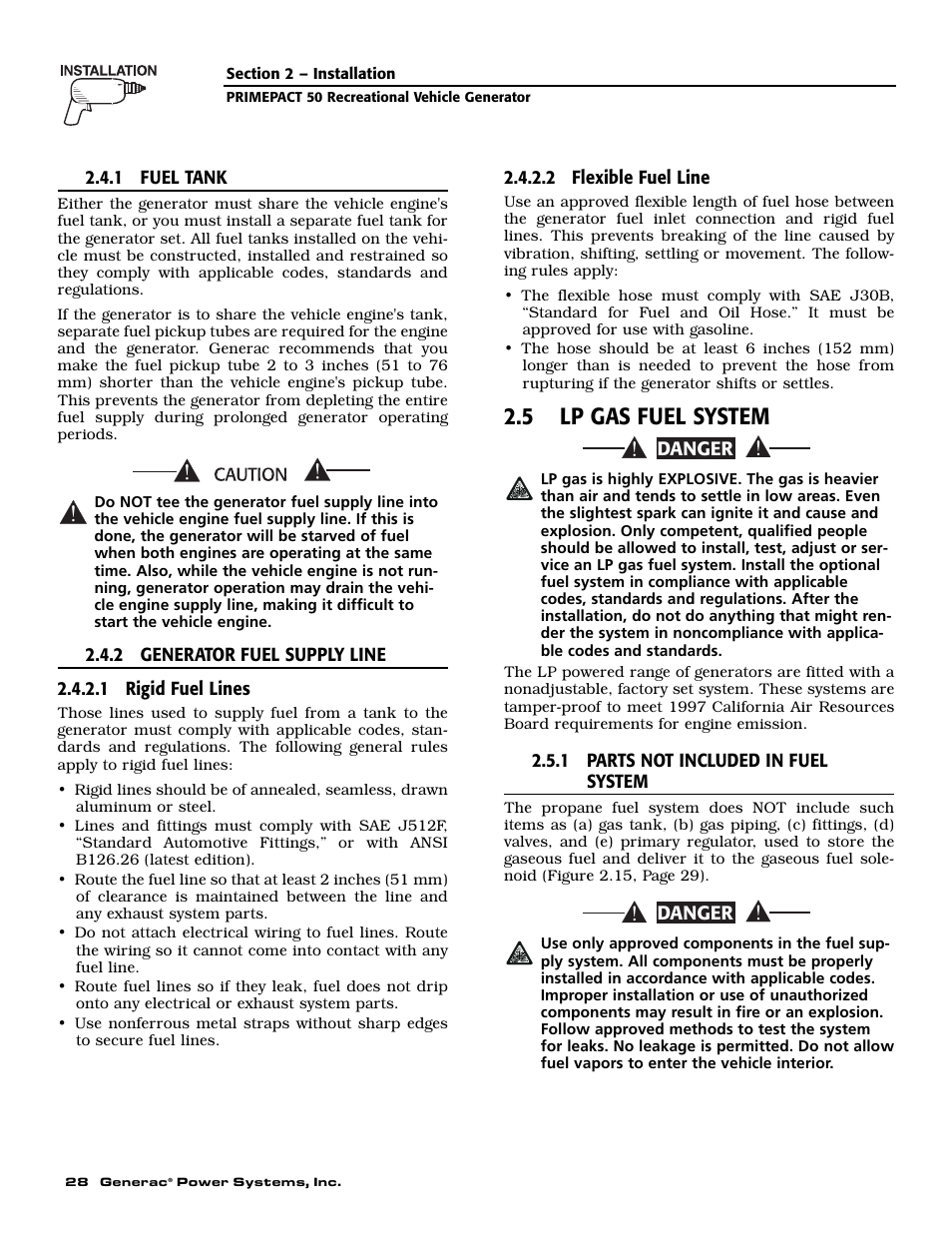 5 lp gas fuel system | Generac 02010-2 User Manual | Page 30 / 60