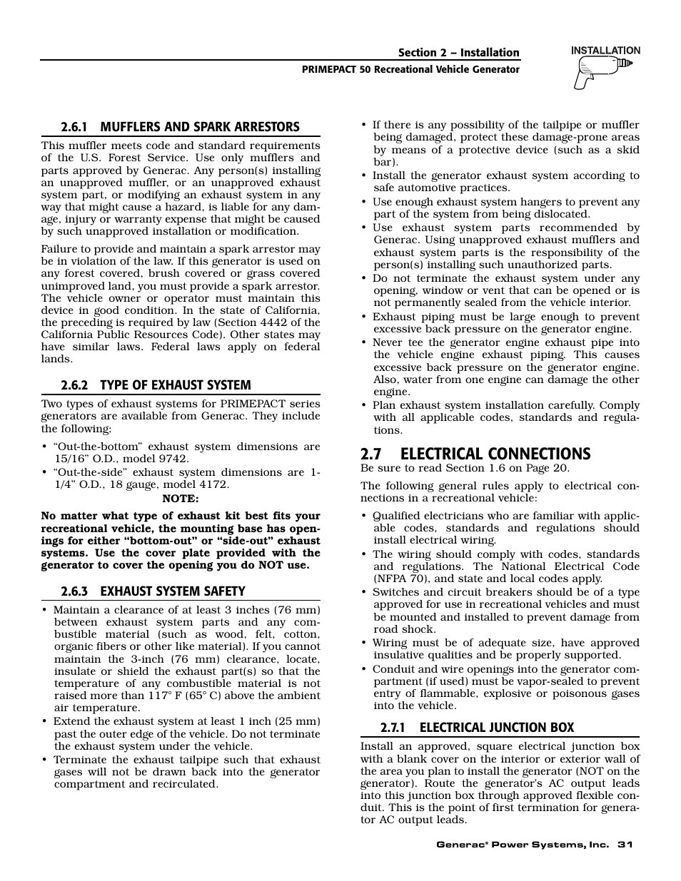 7 electrical connections | Generac 02010-2 User Manual | Page 33 / 60