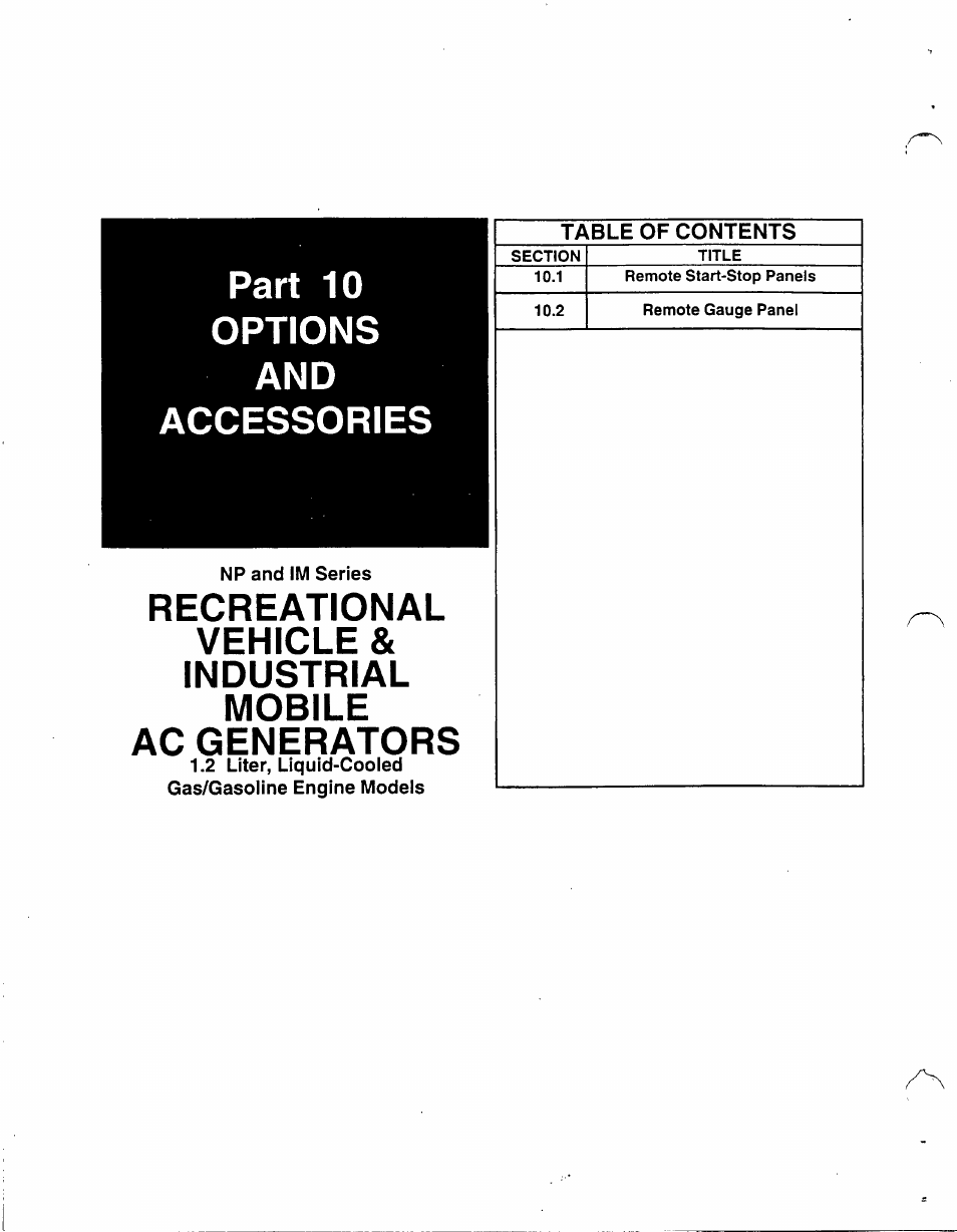 Part 10 options and accessories | Generac 86640 User Manual | Page 100 / 120