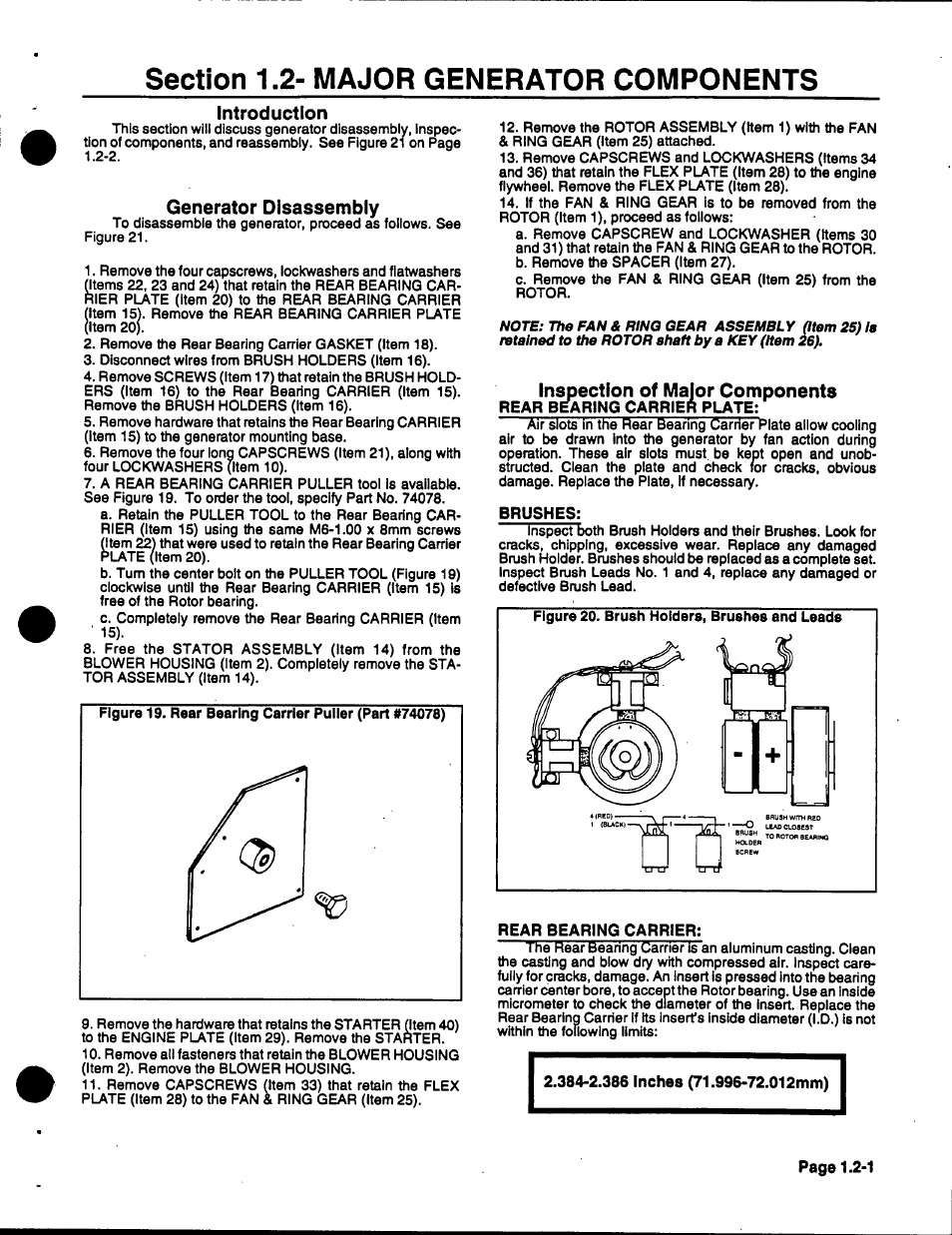 Introduction, Generator disassembly, Inspection of major components | Generac 86640 User Manual | Page 11 / 120