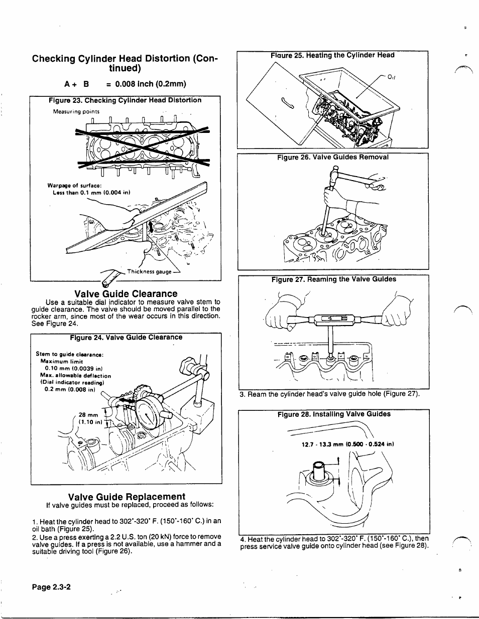 Checking cylinder head distortion (continued), Valve guide replacement | Generac 86640 User Manual | Page 34 / 120