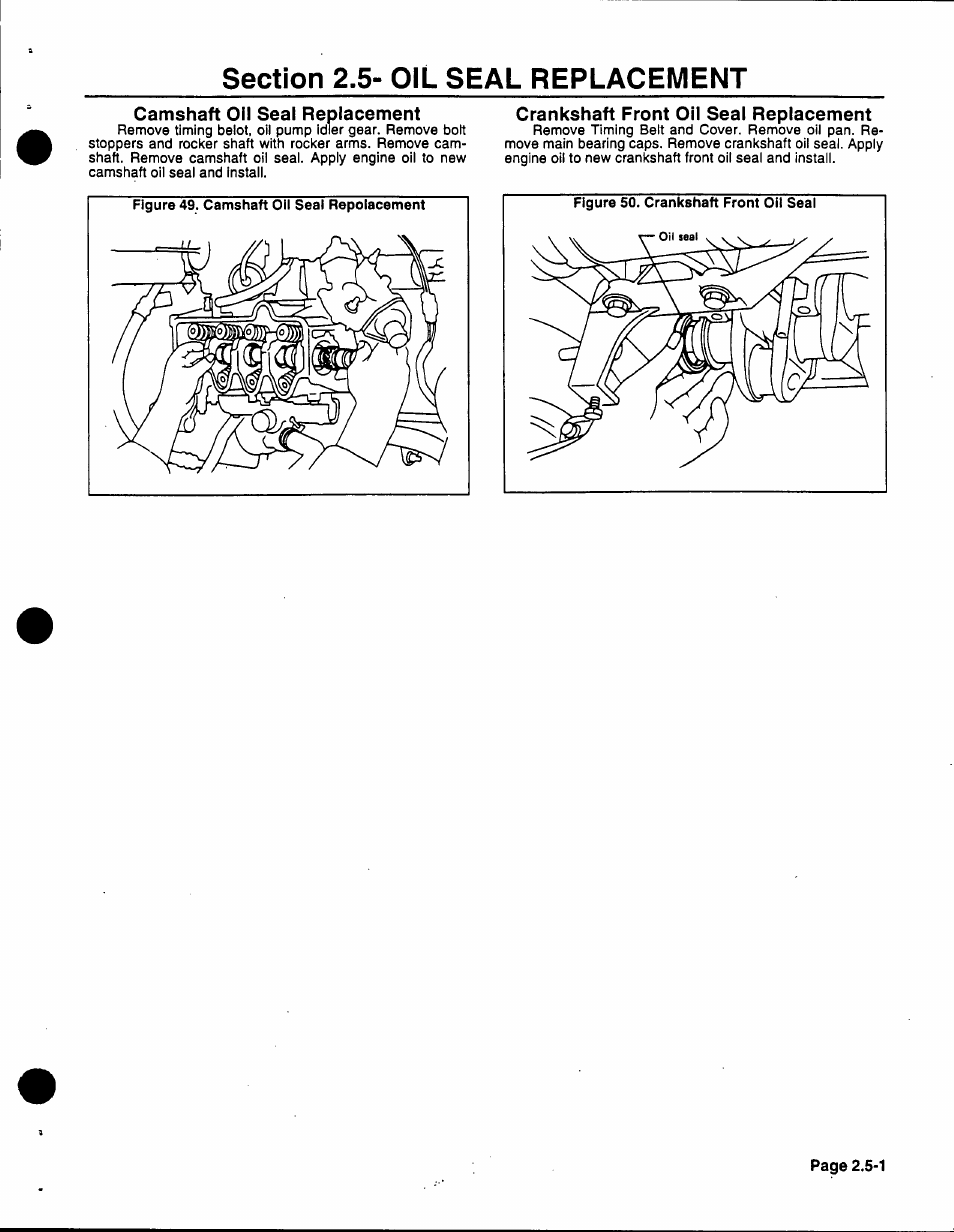 Camshaft oil seal replacement, Crankshaft front oil seal replacement | Generac 86640 User Manual | Page 40 / 120