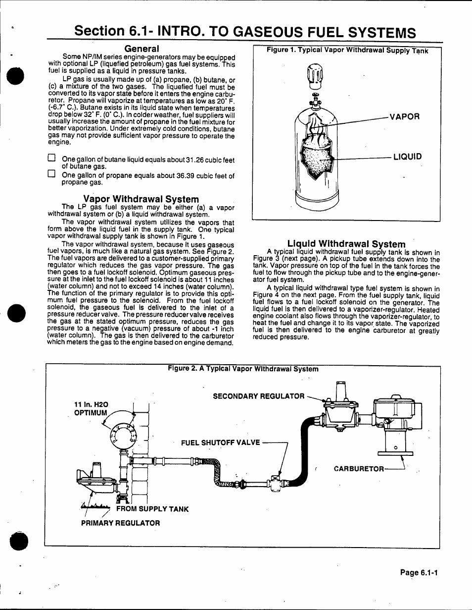 General, Vapor withdrawal system, Liquid withdrawai system | Figure 2. a typical vapor withdrawal system | Generac 86640 User Manual | Page 66 / 120
