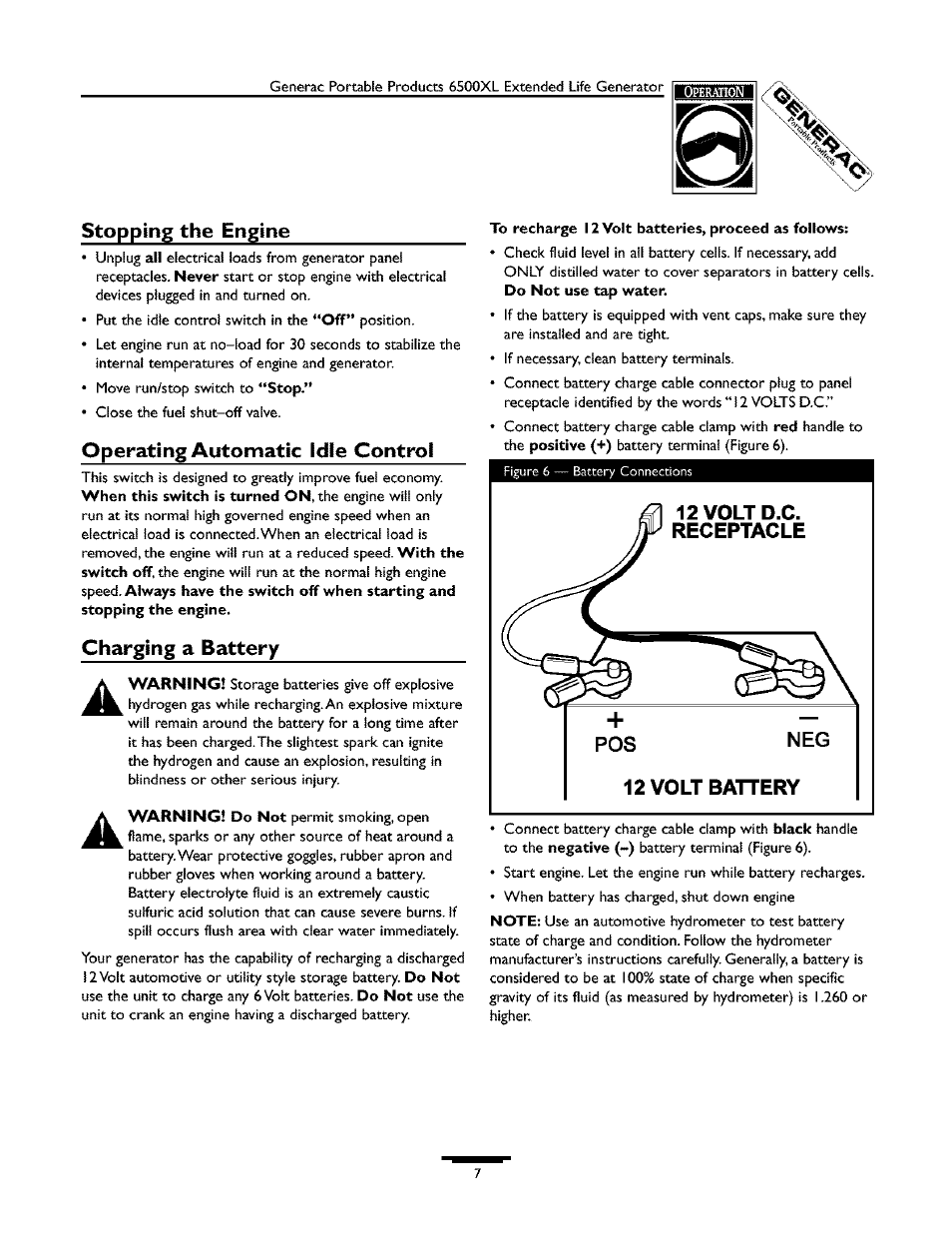 Generac 6500XL 09779-2 User Manual | Page 7 / 20