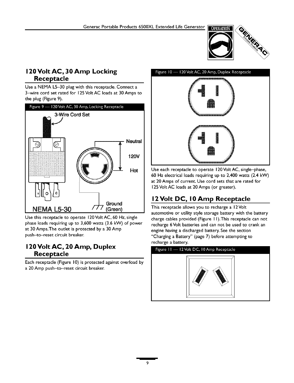 Generac 6500XL 09779-2 User Manual | Page 9 / 20