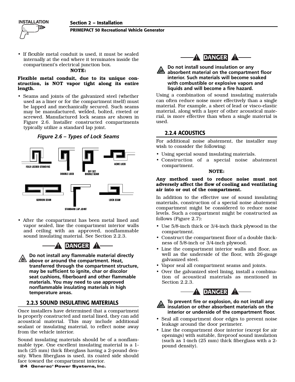 Danger | Generac 02010-0 User Manual | Page 26 / 60