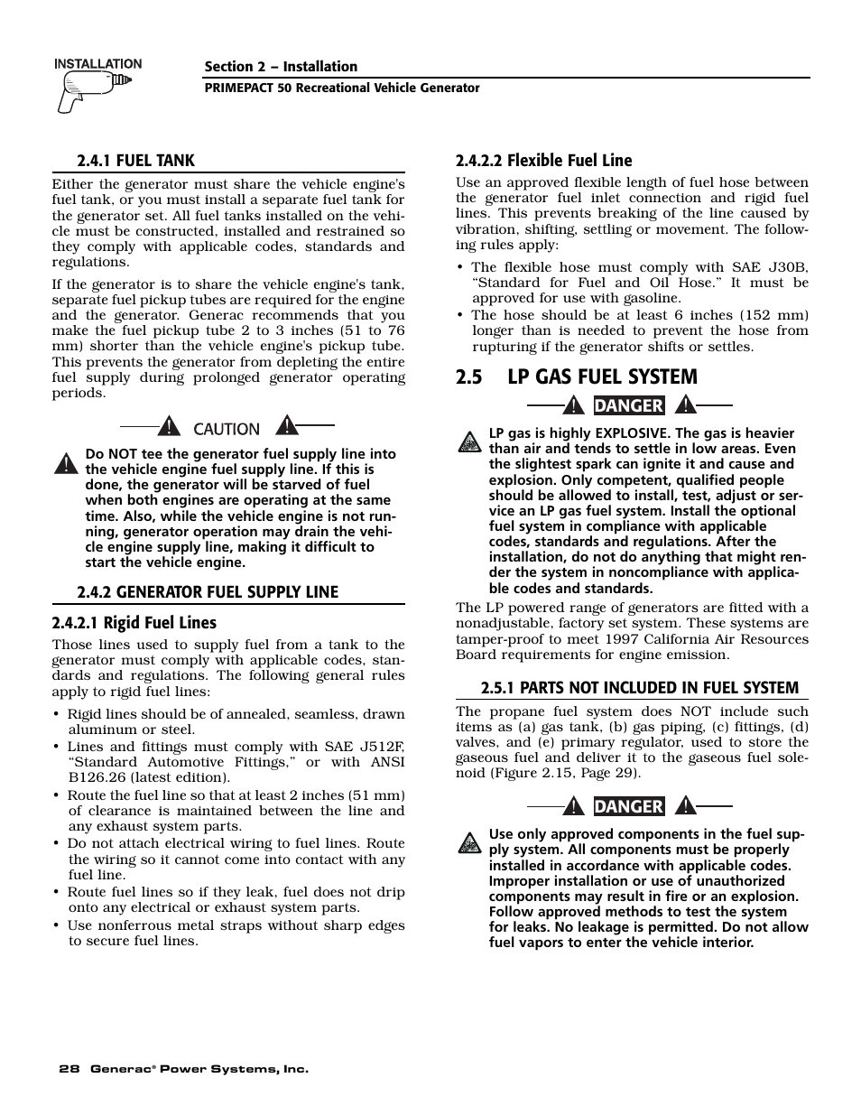 5 lp gas fuel system | Generac 02010-0 User Manual | Page 30 / 60