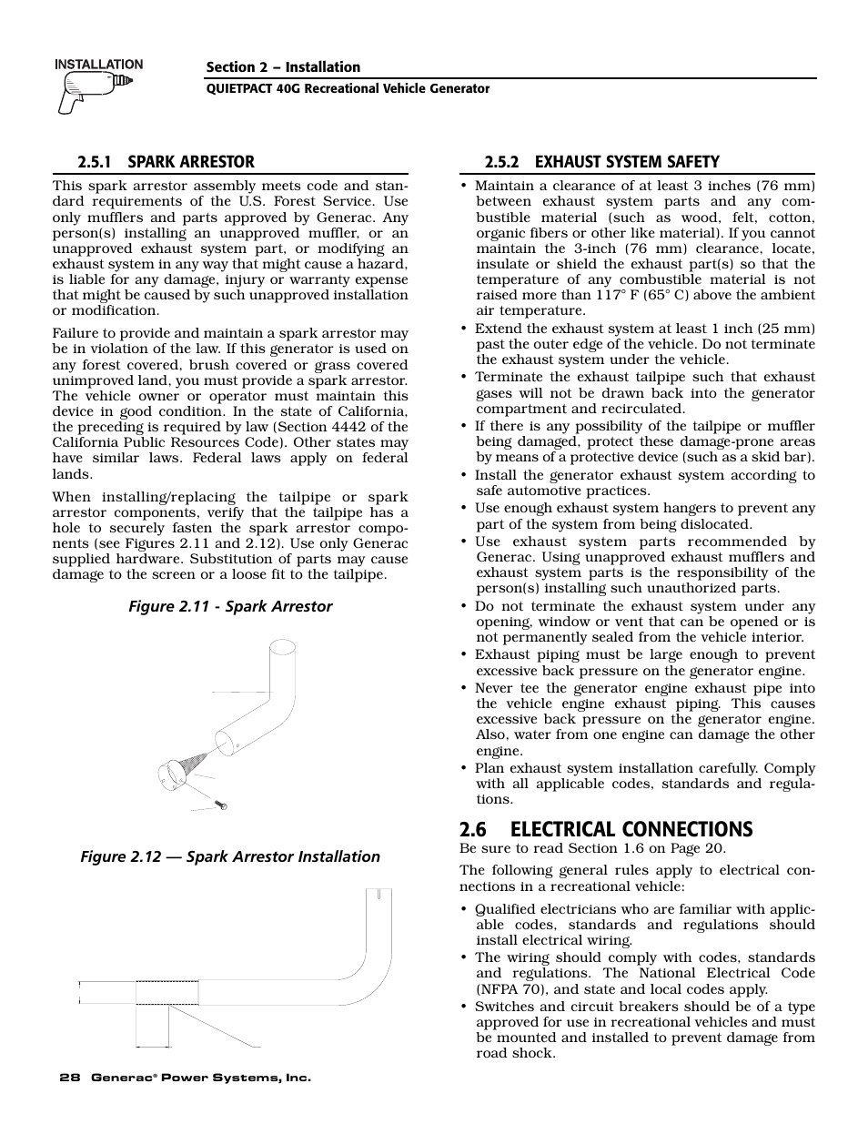 6 electrical connections | Generac 004700-0 User Manual | Page 30 / 52