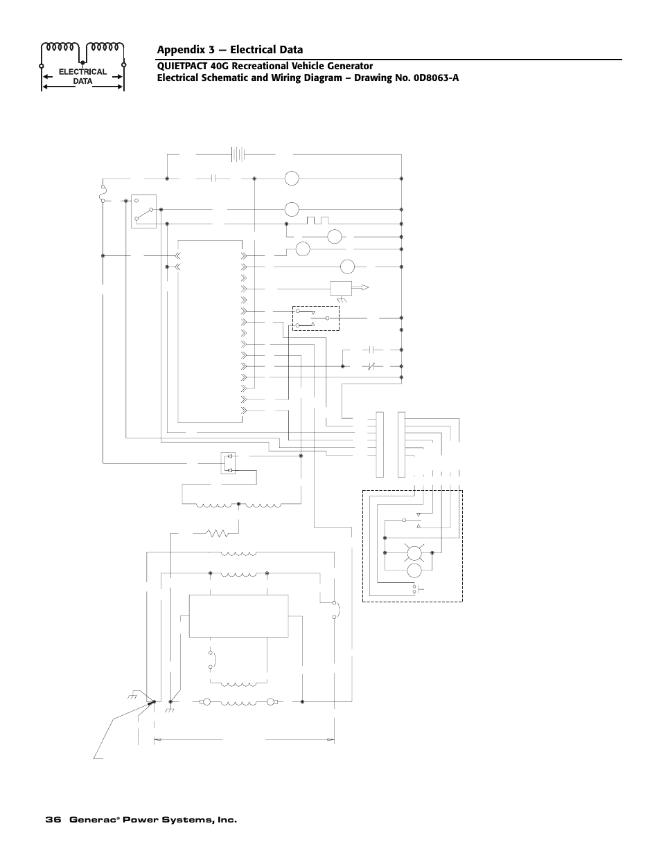 Appendix 3 — electrical data, 36 generac, Power systems, inc | Generac 004700-0 User Manual | Page 38 / 52