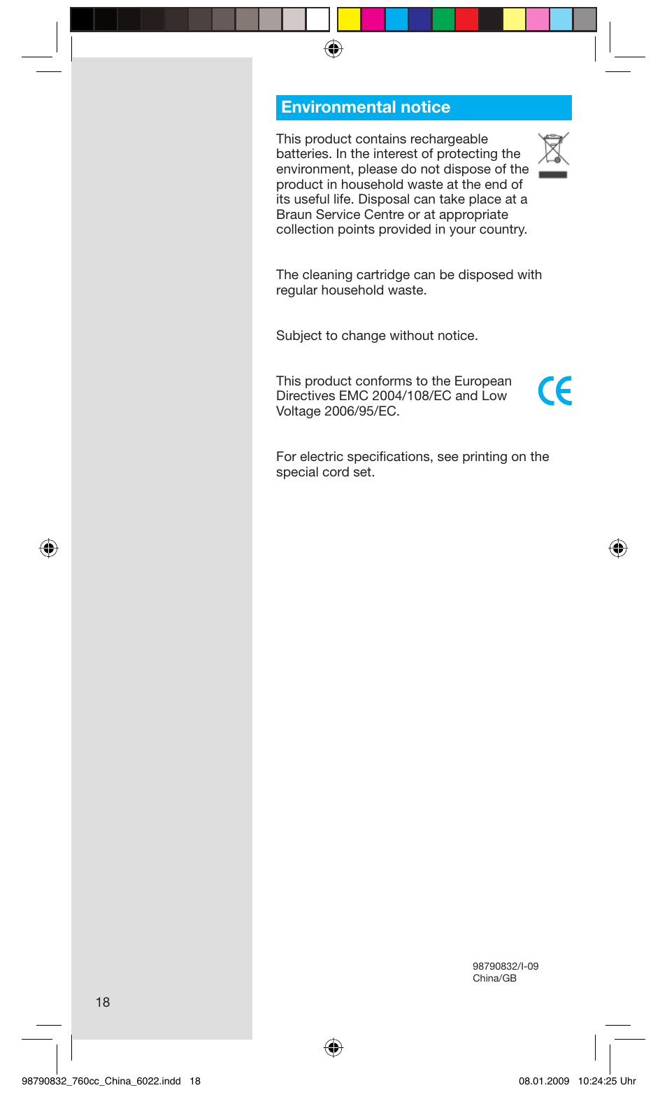 Environmental notice | Gillette 5693 User Manual | Page 18 / 18