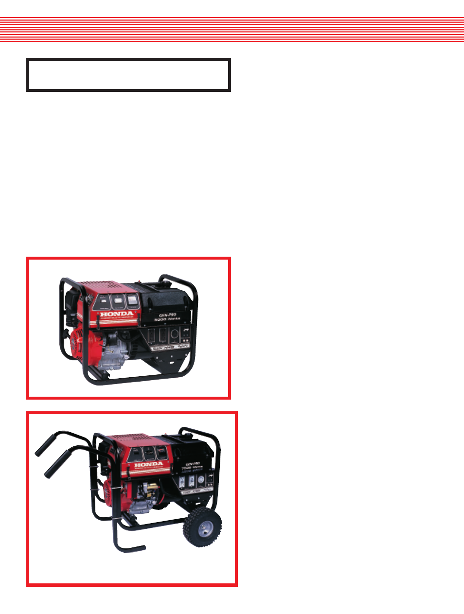 Gen-pro | Gillette PORTABLE GENERATORS User Manual | Page 2 / 6