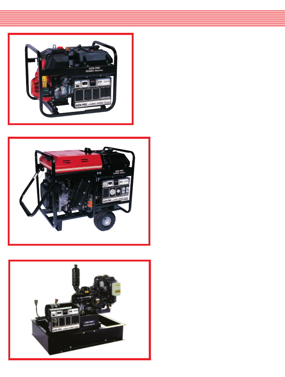 Diesel generators | Gillette PORTABLE GENERATORS User Manual | Page 4 / 6