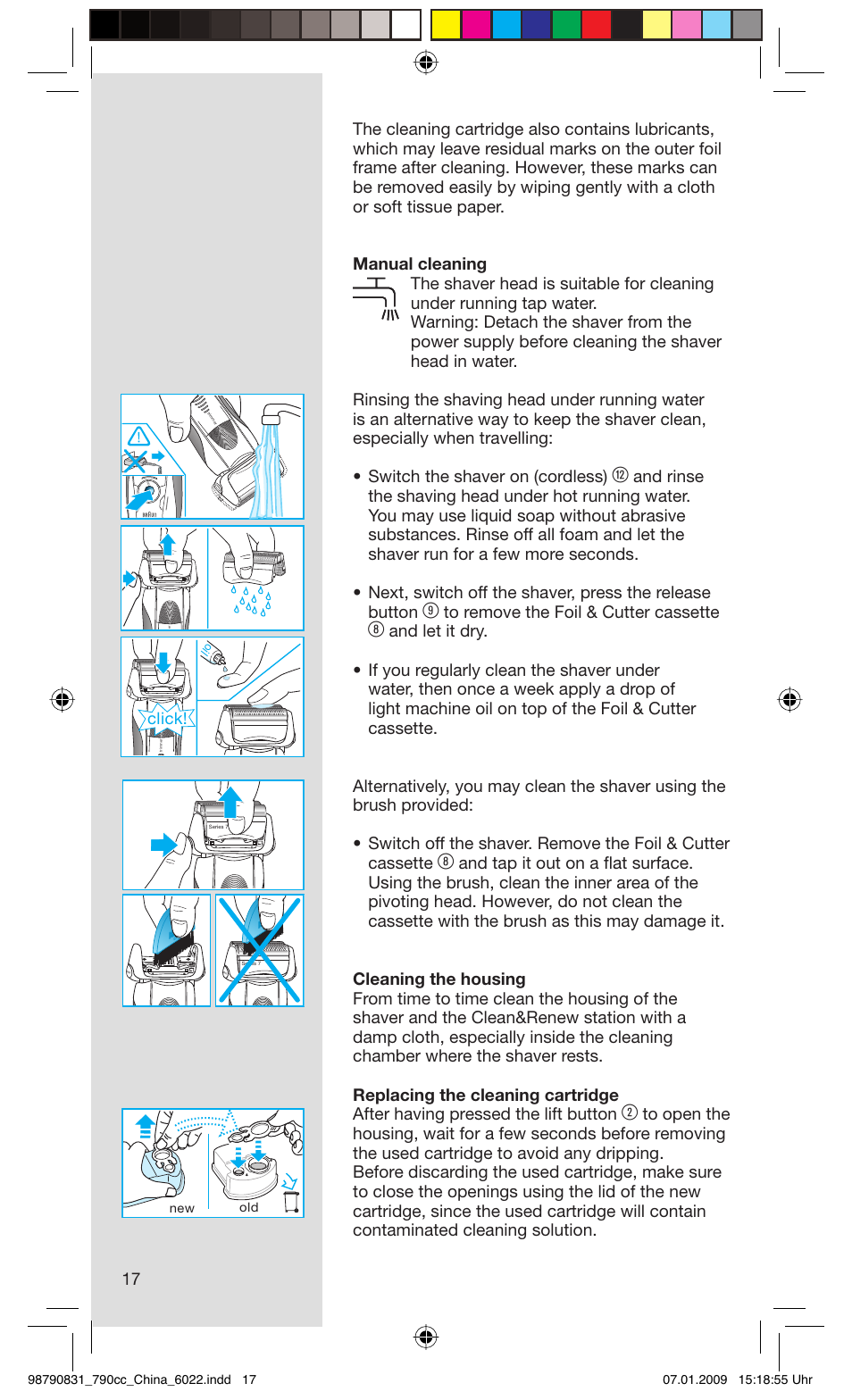 Click | Gillette BRAUN SERIES 5 User Manual | Page 17 / 18