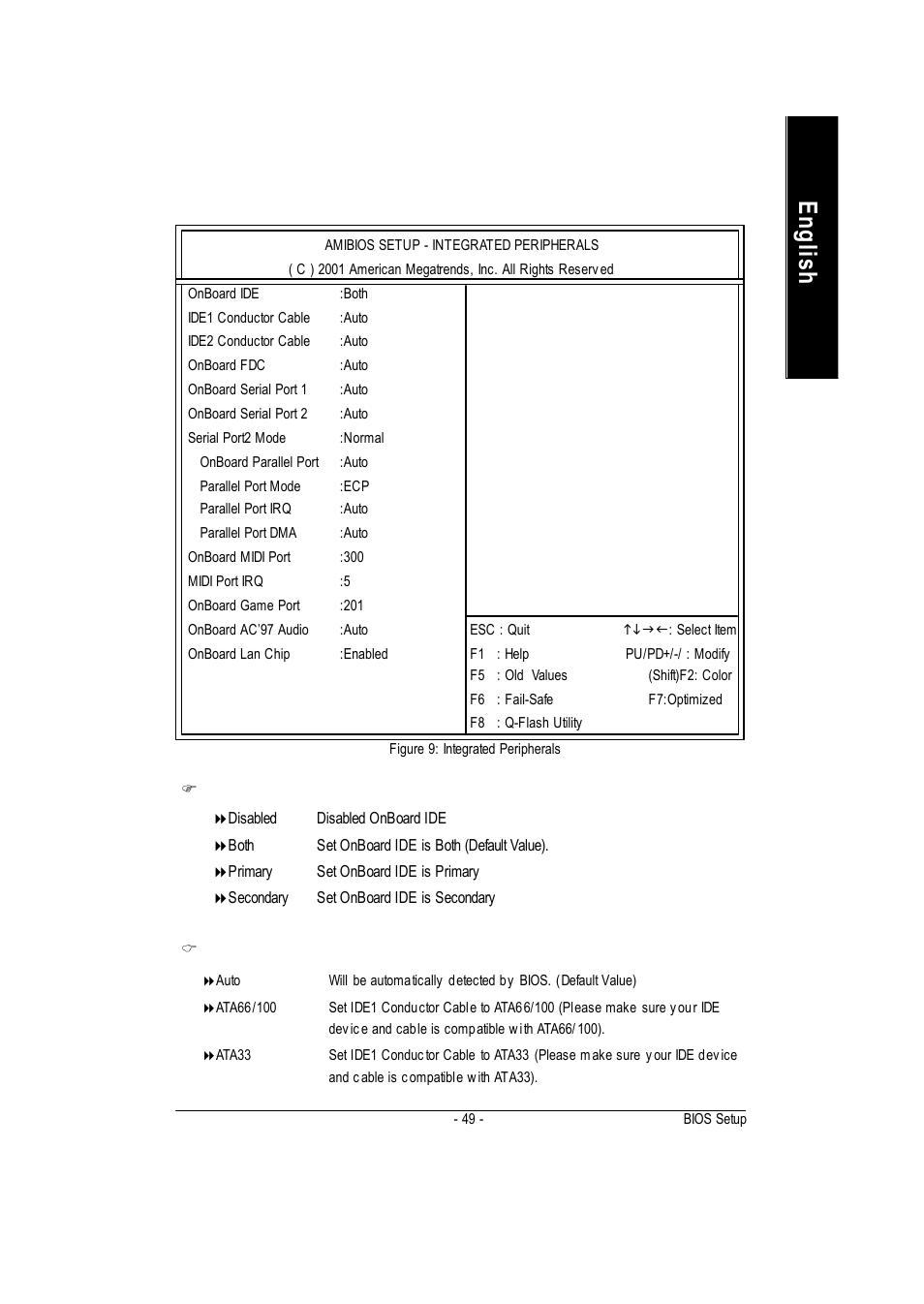 English, Integrated peripherals | GIGABYTE GA-7vkml User Manual | Page 53 / 104