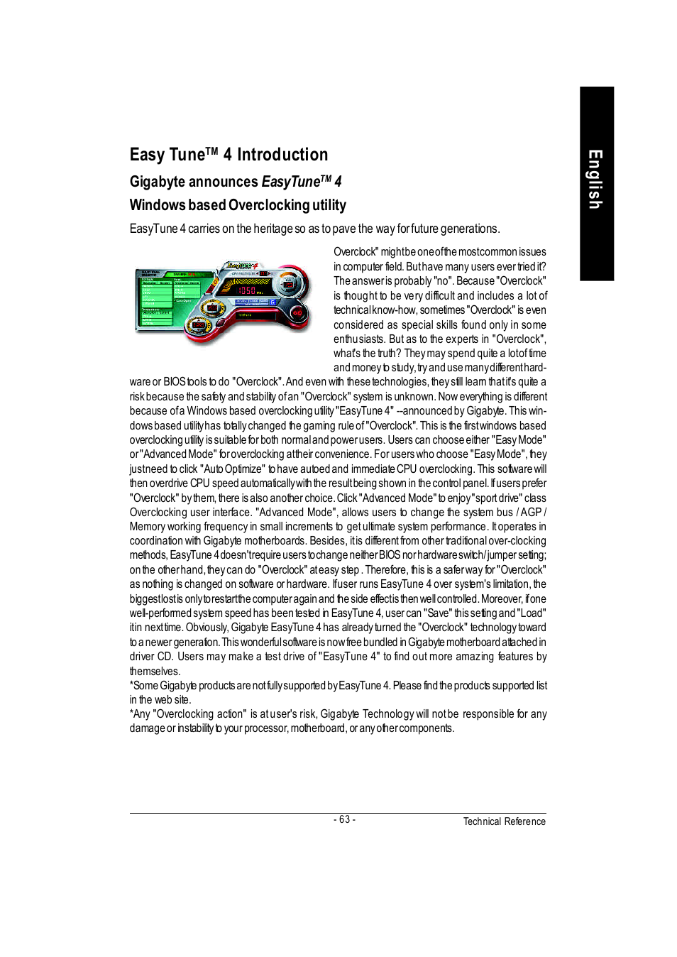 English, Easy tune, 4 introduction | GIGABYTE GA-7vkml User Manual | Page 67 / 104