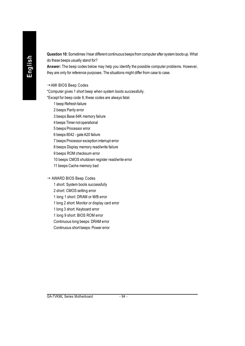 English | GIGABYTE GA-7vkml User Manual | Page 98 / 104
