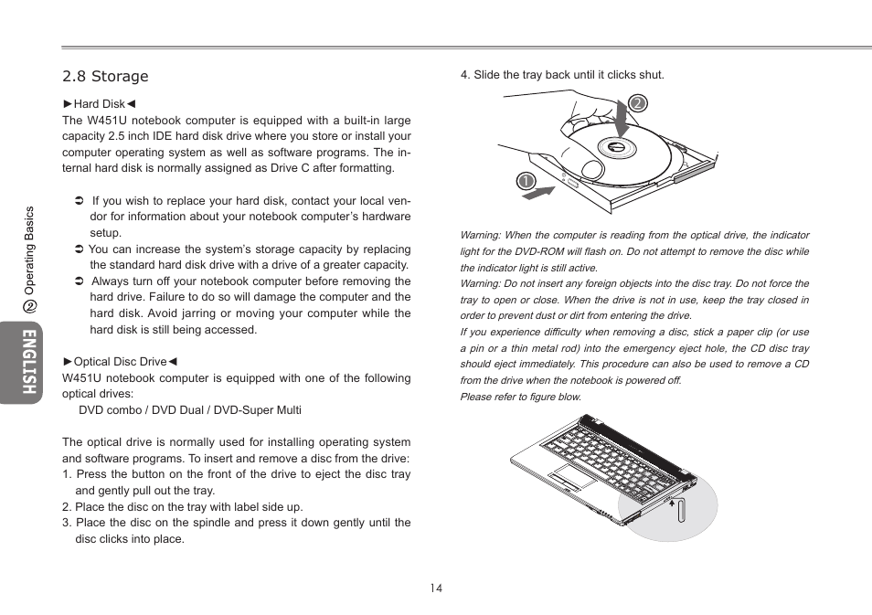 8 storage | GIGABYTE W451U User Manual | Page 21 / 47