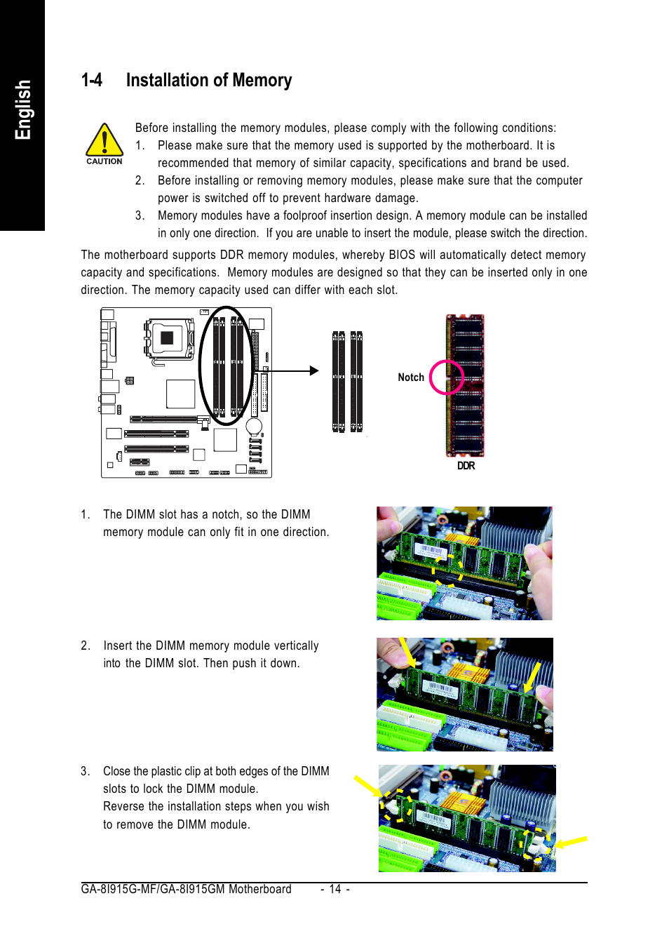 English | GIGABYTE GA-8I915G-MF User Manual | Page 14 / 80
