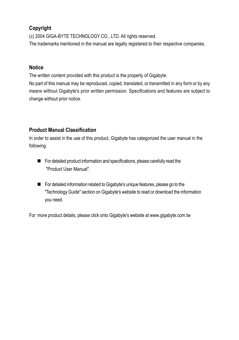 GIGABYTE GA-8I915G-MF User Manual | Page 3 / 80