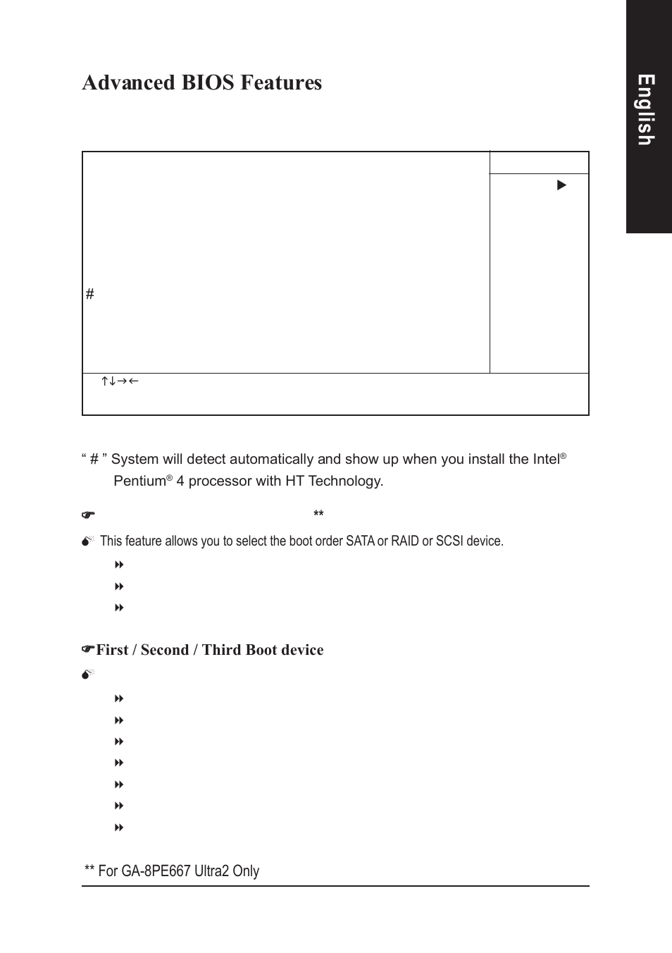 English advanced bios features | GIGABYTE AGP 4X(1.5V) User Manual | Page 45 / 112