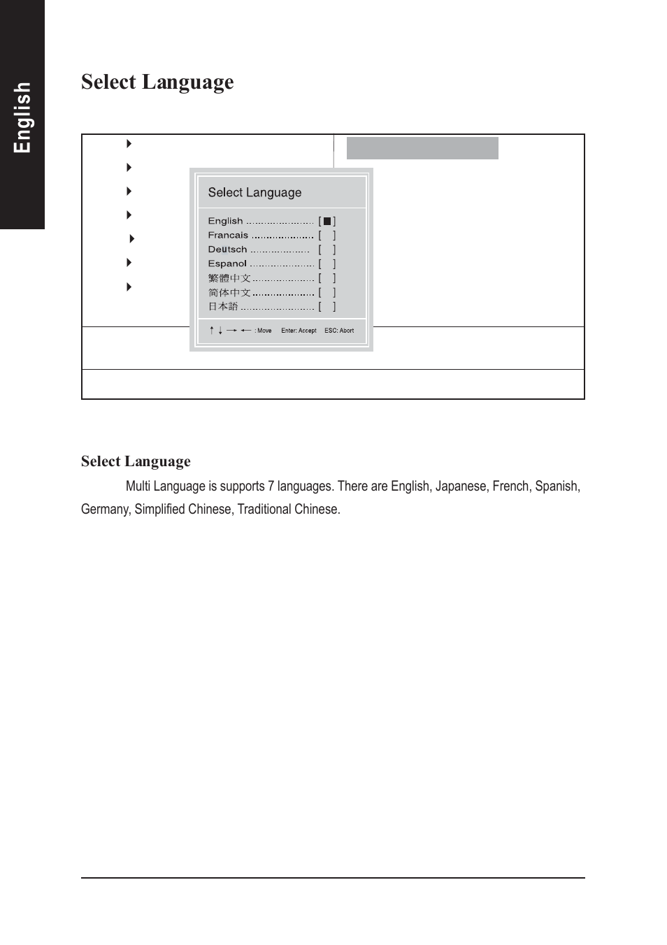 English select language | GIGABYTE AGP 4X(1.5V) User Manual | Page 62 / 112