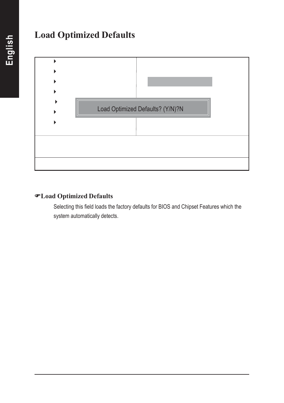 English load optimized defaults | GIGABYTE AGP 4X(1.5V) User Manual | Page 64 / 112