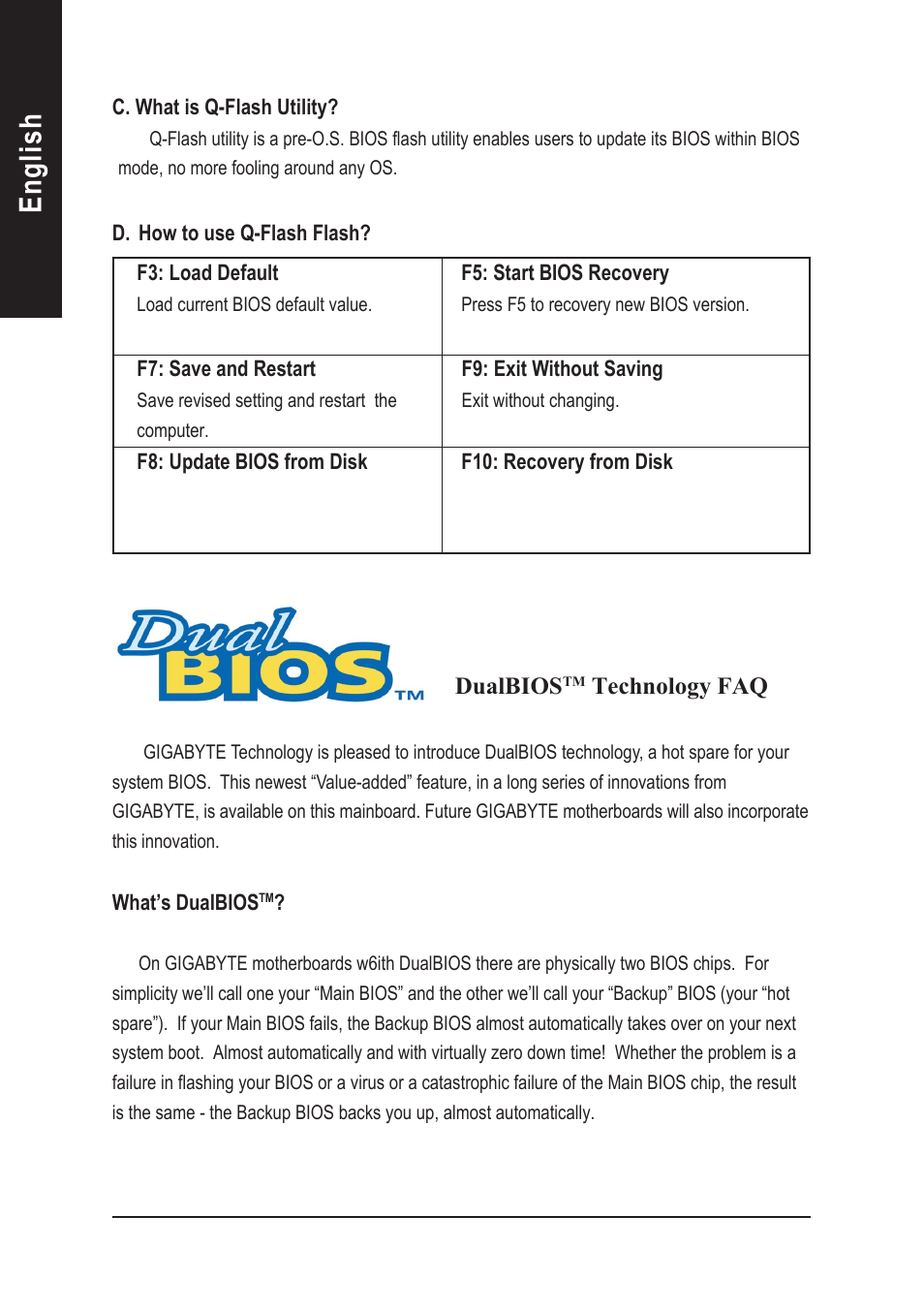 English, Dualbios, Technology faq | GIGABYTE AGP 4X(1.5V) User Manual | Page 86 / 112