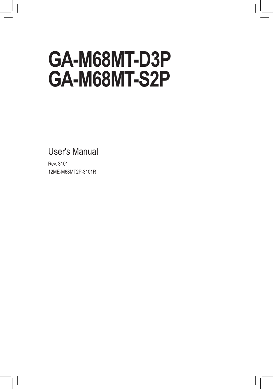 GIGABYTE GA-M68MT-S2P User Manual | 40 pages