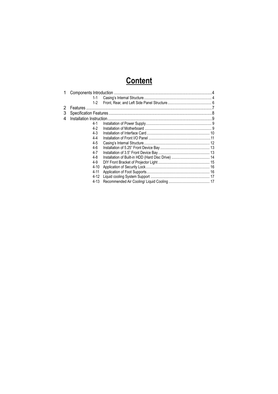 Content | GIGABYTE GZ-FSCA1-AN User Manual | Page 3 / 18