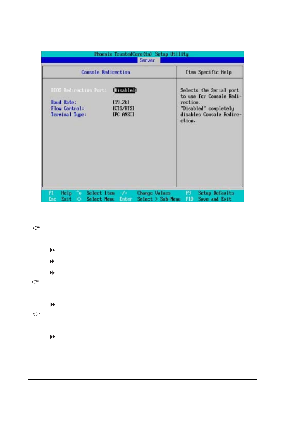 Console redirection | GIGABYTE Xeon Processor Motherboard GA-5YXS-RH User Manual | Page 45 / 54