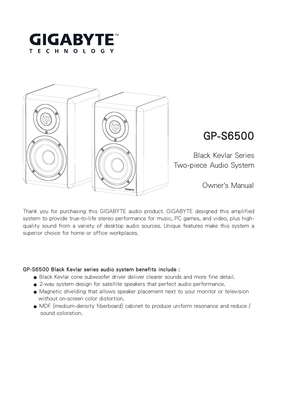 GIGABYTE GP-S6500 User Manual | 6 pages