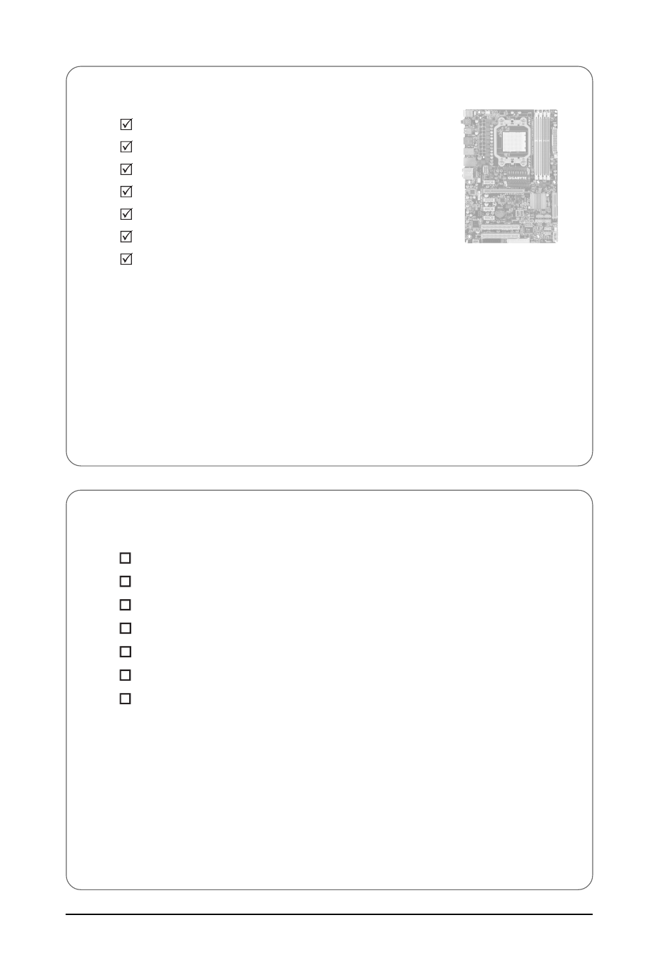 Box contents, Optional items | GIGABYTE GA-MA770T-UD3P User Manual | Page 6 / 100