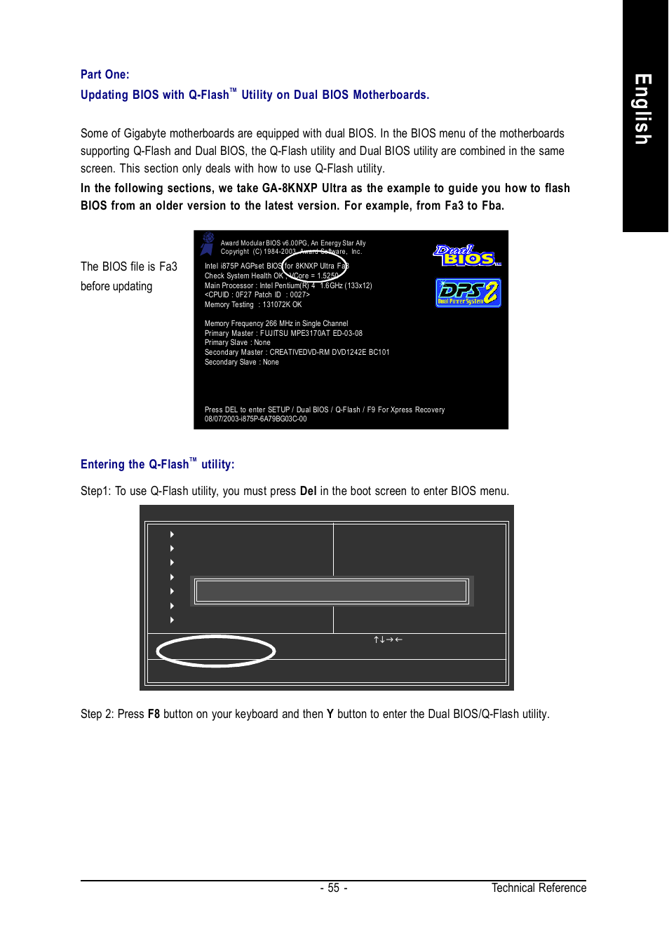 English, Technical reference - 55 | GIGABYTE GA-K8VM800M User Manual | Page 55 / 96