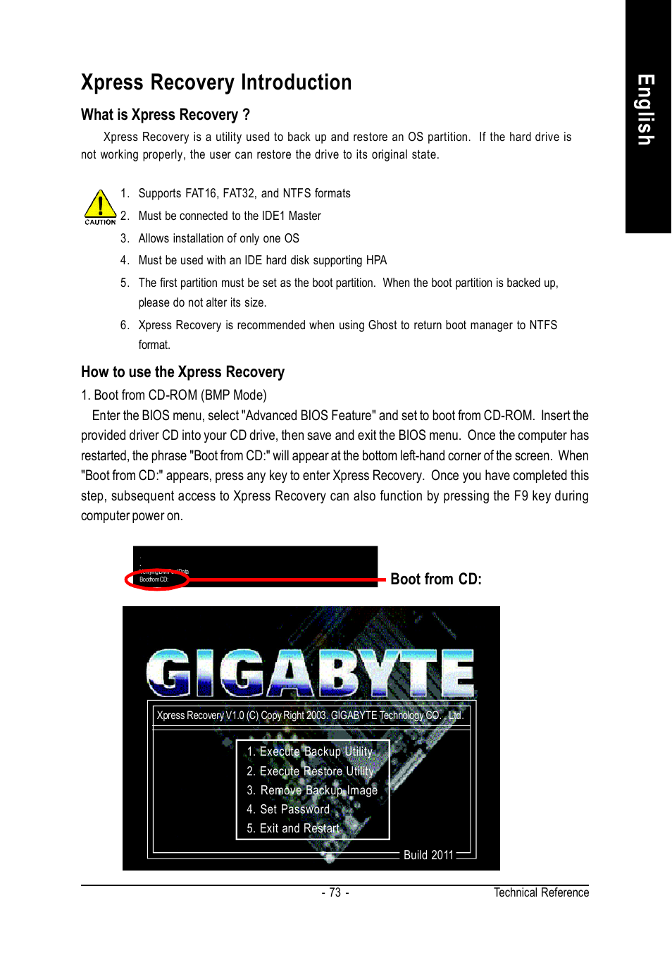 English xpress recovery introduction | GIGABYTE GA-K8VM800M User Manual | Page 73 / 96