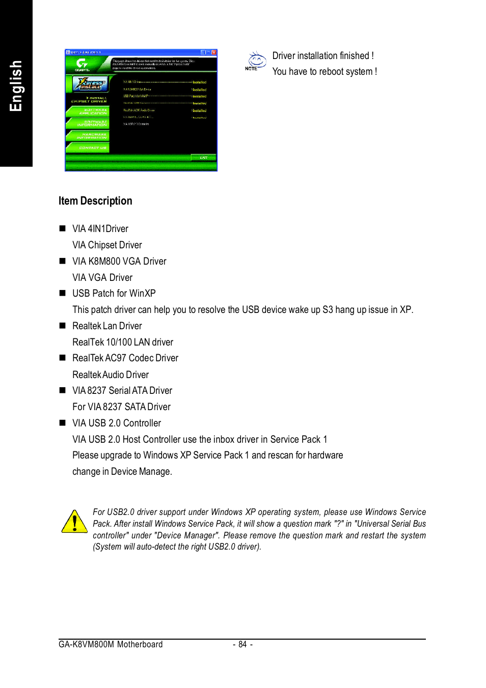 English | GIGABYTE GA-K8VM800M User Manual | Page 84 / 96