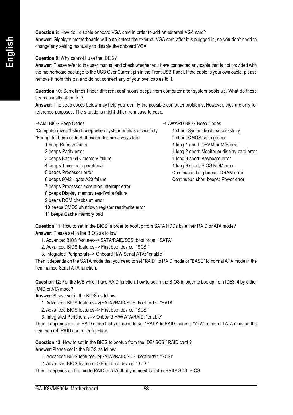 English | GIGABYTE GA-K8VM800M User Manual | Page 88 / 96
