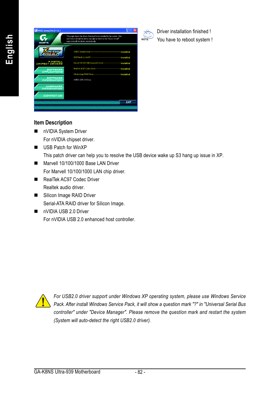 English | GIGABYTE GA-K8NS ULTRA-939 User Manual | Page 82 / 96