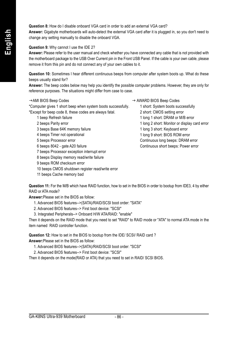 English | GIGABYTE GA-K8NS ULTRA-939 User Manual | Page 86 / 96