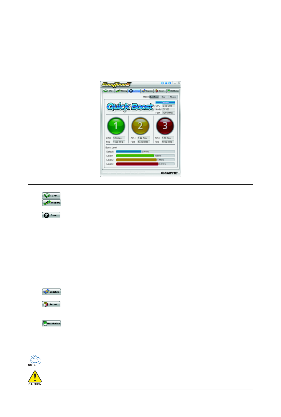 3 easytune 6, The easytune 6 interface tabs information | GIGABYTE GA-EP45-UD3LR User Manual | Page 74 / 112