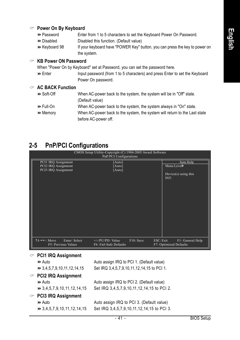 English, 5 pnp/pci configurations | GIGABYTE GA-8I915MD-GV User Manual | Page 41 / 80