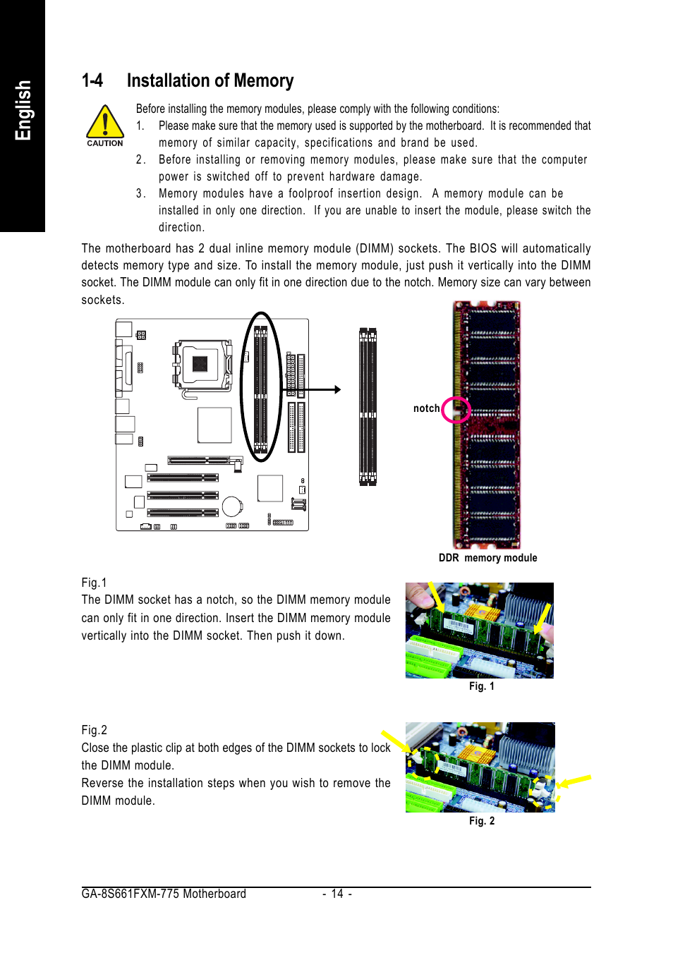 English | GIGABYTE GA-8S661FXM-775 User Manual | Page 14 / 88