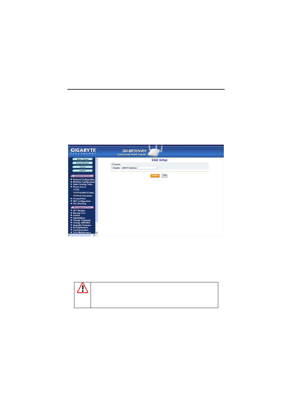 The virtual server screen | GIGABYTE AirCruiser GN-BR30N-RH User Manual | Page 39 / 85