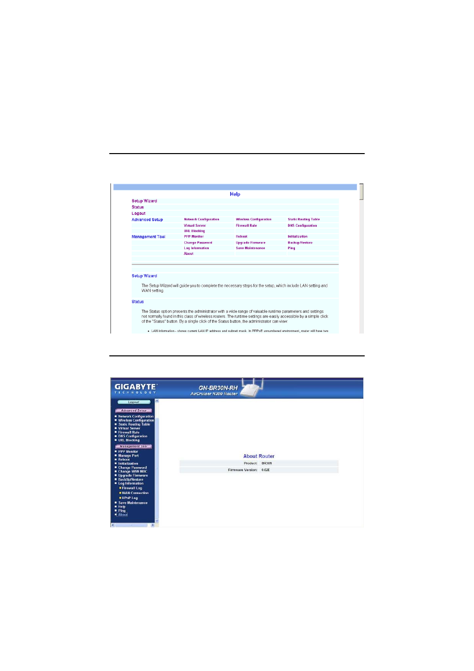 The help screen, The about screen | GIGABYTE AirCruiser GN-BR30N-RH User Manual | Page 56 / 85