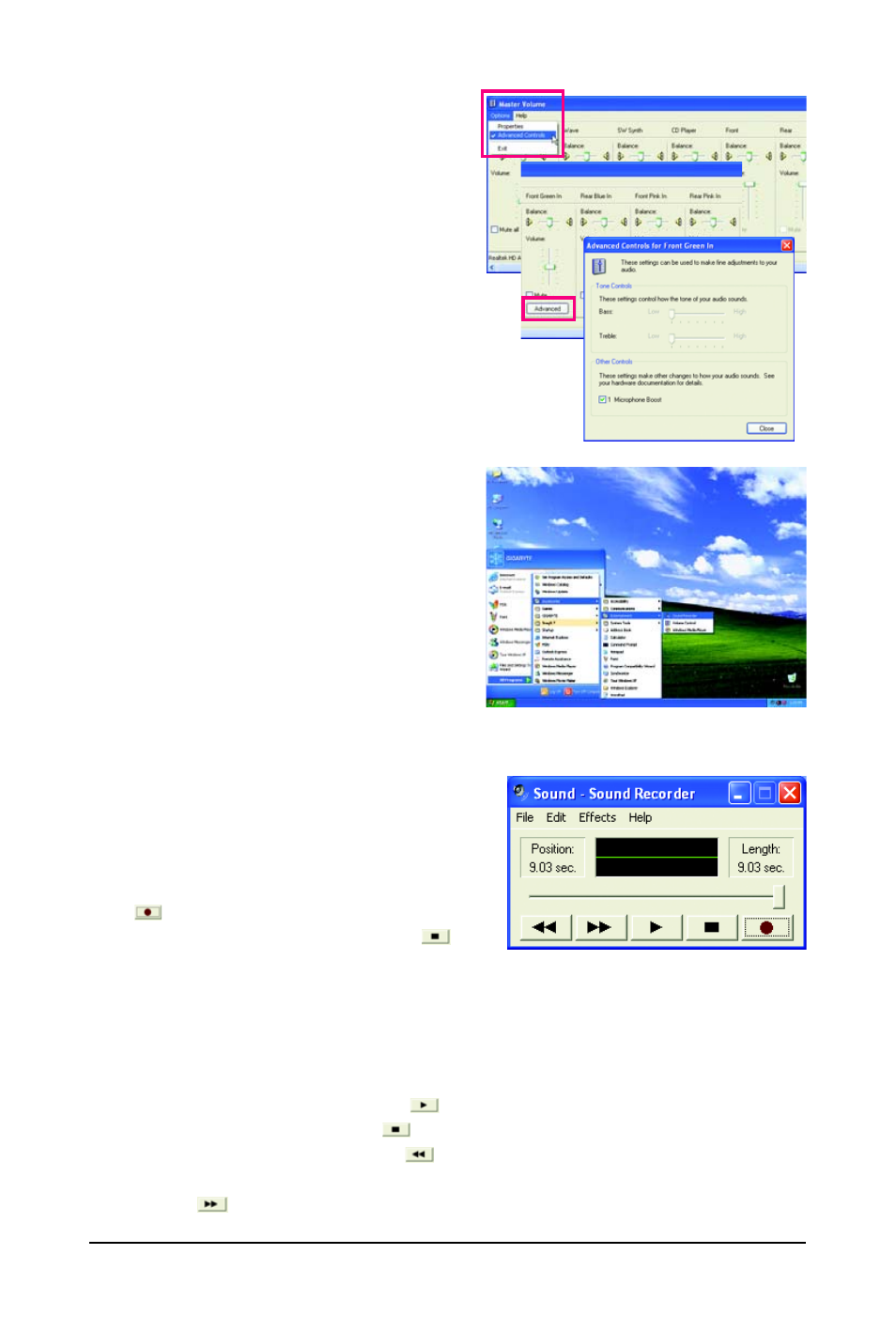 2-4 using the sound recorder | GIGABYTE LGA775 Socket Motherboard for Intel GA-73PVM-S2H User Manual | Page 90 / 100