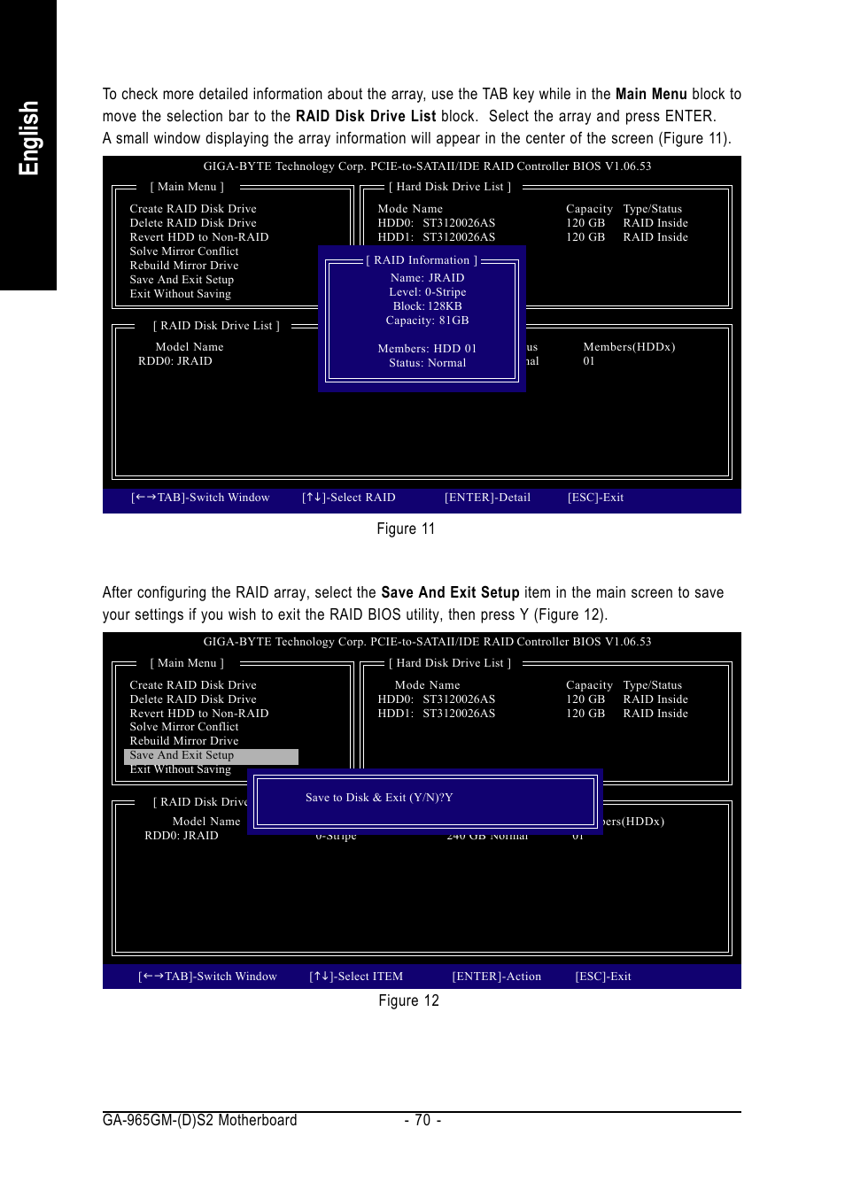 English, Figure 11 figure 12 | GIGABYTE GA-965GM-DS2 User Manual | Page 70 / 88