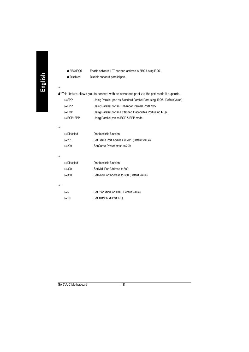English | GIGABYTE GA-7VAC User Manual | Page 38 / 96