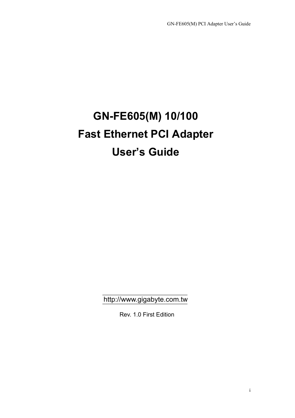 GIGABYTE GN-FE605(M) User Manual | 38 pages