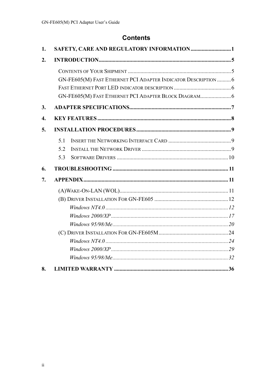 GIGABYTE GN-FE605(M) User Manual | Page 2 / 38