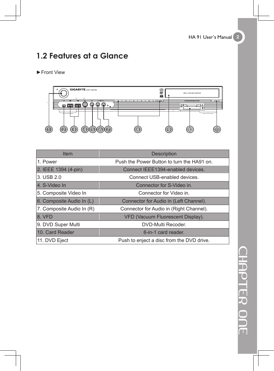 Chapter one, 2 features at a glance | GIGABYTE 4635 User Manual | Page 7 / 26